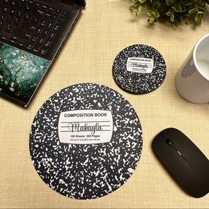 Cute Composition Teacher Mouse Pad with Matching Coaster, student desktop mous…